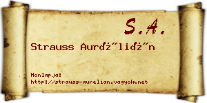 Strauss Aurélián névjegykártya